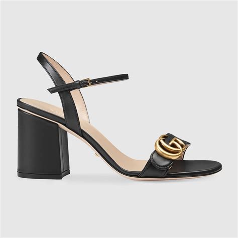 gucci black high heel sandals.